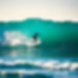 Hydrofoil surfboard on a stunning wave