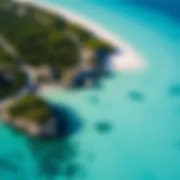 Aerial view of Cat Cay showcasing its pristine beaches and turquoise waters