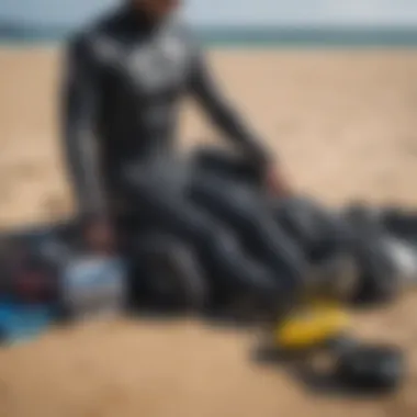 Essential Products for Wetsuit Maintenance Wetsuit care products arranged for maintenance