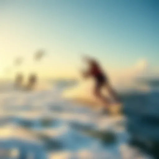 Kiteboarders gliding over the waves at Coconut Bay Beach