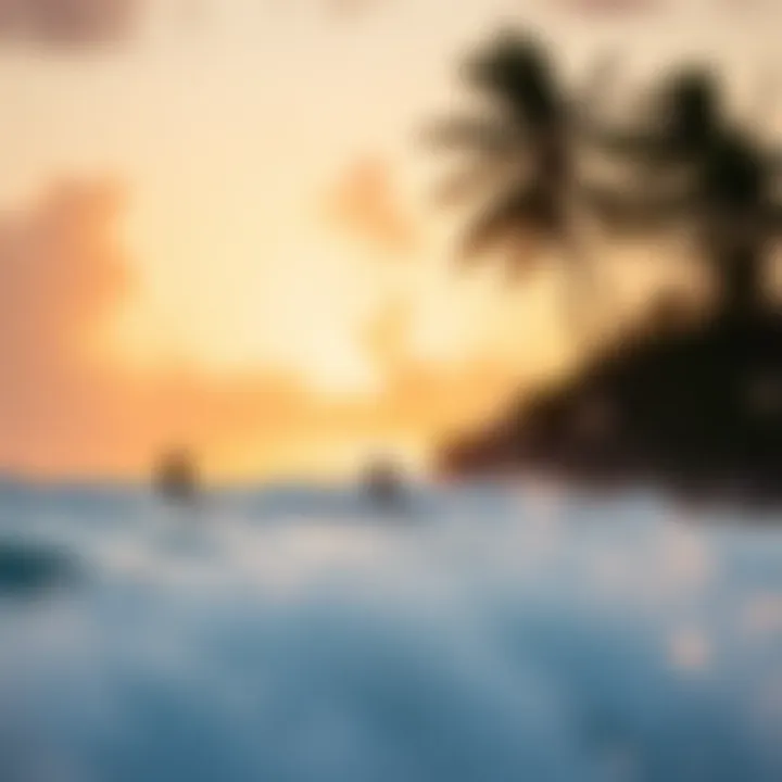 Kiteboarders enjoying the waves near the hotel