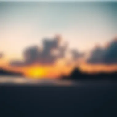 Beautiful sunset over the beach by the hotel