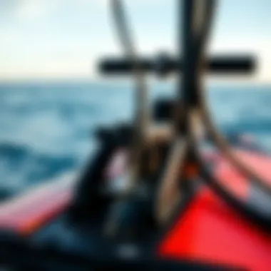 Detailed View of Hydrofoil Equipment Close-up of hydrofoil apparatus
