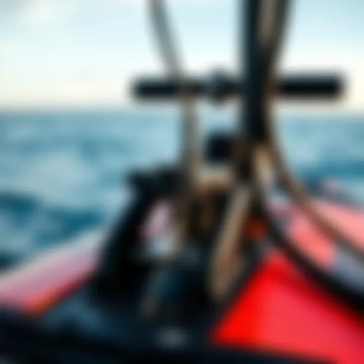 Detailed View of Hydrofoil Equipment Close-up of hydrofoil apparatus