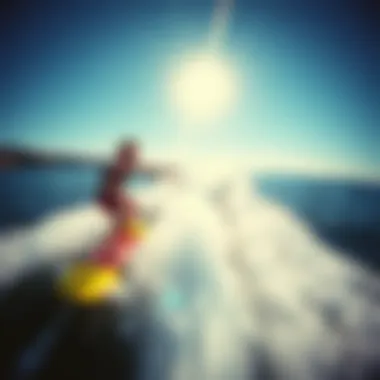 Beginner Hydrofoiler Experiencing the Thrill Beginner hydrofoiler enjoying the ride