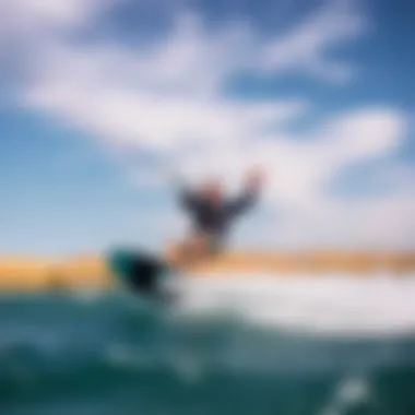 Dynamic Scene of Kiteboarding with IKO Pans A dynamic scene of kiteboarding showcasing IKO pans in use.