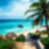 A panoramic view of Diani Beach showcasing its white sands and turquoise waters