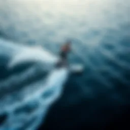 Efoiling in action on a serene water surface