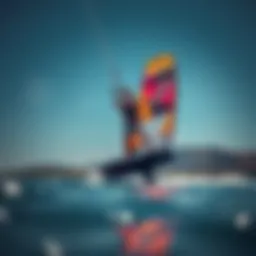 Armstrong foil in action during kiteboarding