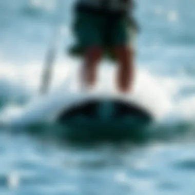Water Interaction with Axis Wake Close-up of water surface interacting with kiteboarder