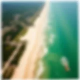 Aerial view of the Florida Panhandle coastline highlighting its sandy beaches and turquoise waters
