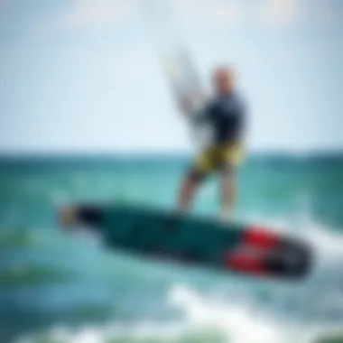 Thrill of Hydrofoiling Kiteboarding enthusiast enjoying hydrofoiling