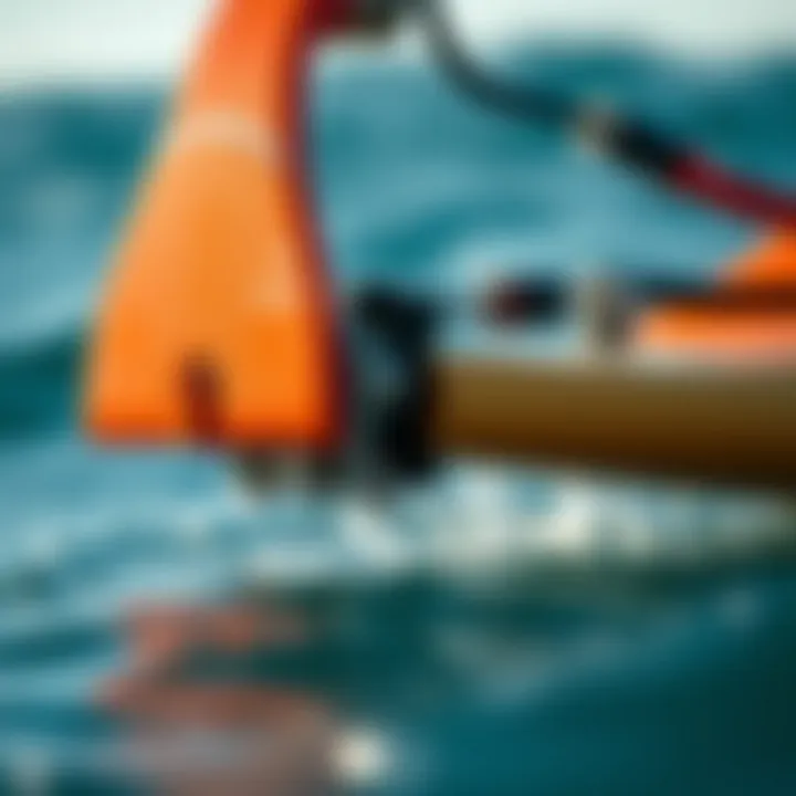 Detailed View of Hydrofoil Mechanism Close-up of hydrofoil mechanism and design