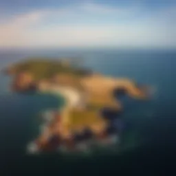 Stunning aerial view of Île de la Madeleines showcasing its unique coastline