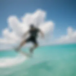 A vibrant kiteboarding scene on the turquoise waters of Turks and Caicos