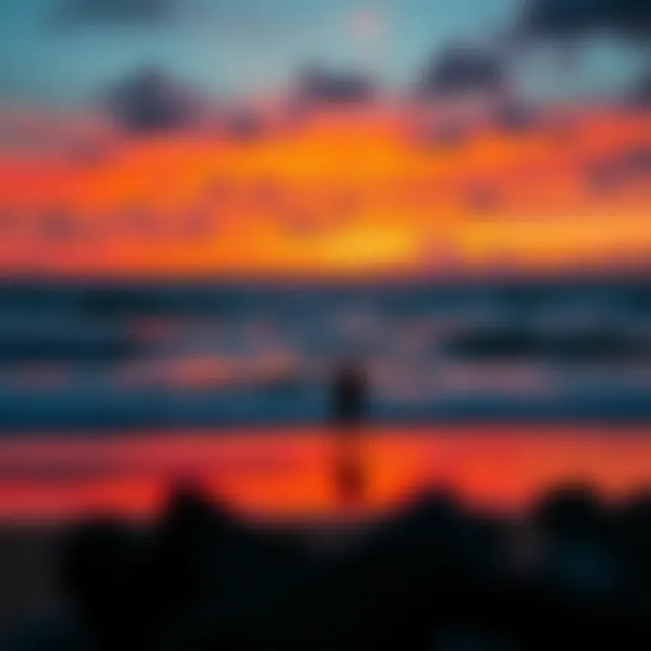 Vibrant Costa Rican sunset viewed from the beach