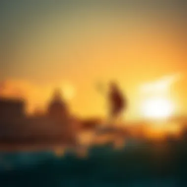 A scenic kiteboarding destination ideal for light wind conditions