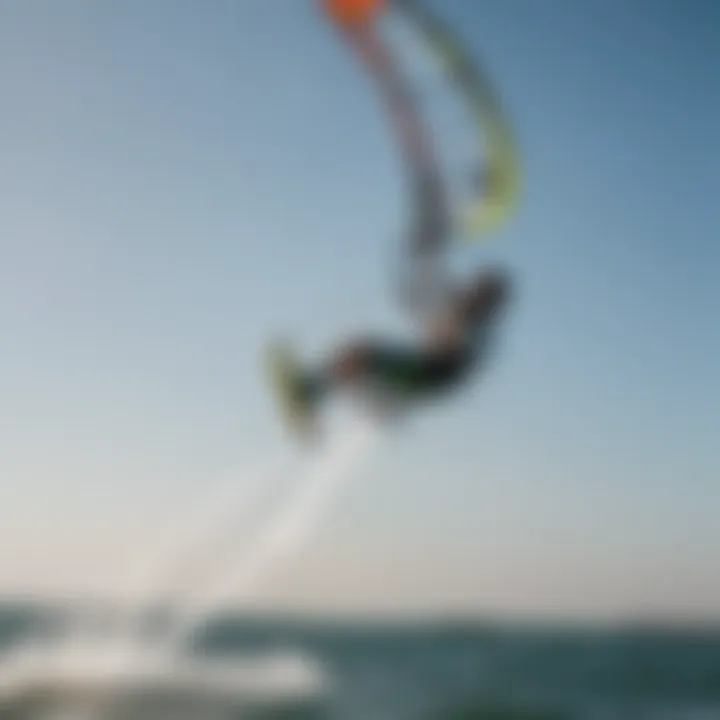 Kiteboarder showcasing skills with an Ozone kite on water