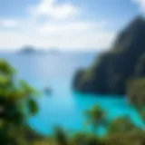 A panoramic view of Coco Bay showcasing its turquoise waters and lush surroundings