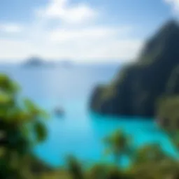A panoramic view of Coco Bay showcasing its turquoise waters and lush surroundings