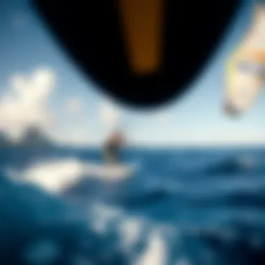 Kiteboarding Adventure at Coco Bay A kiteboarder gliding over the waves of Coco Bay, capturing the thrill of the sport