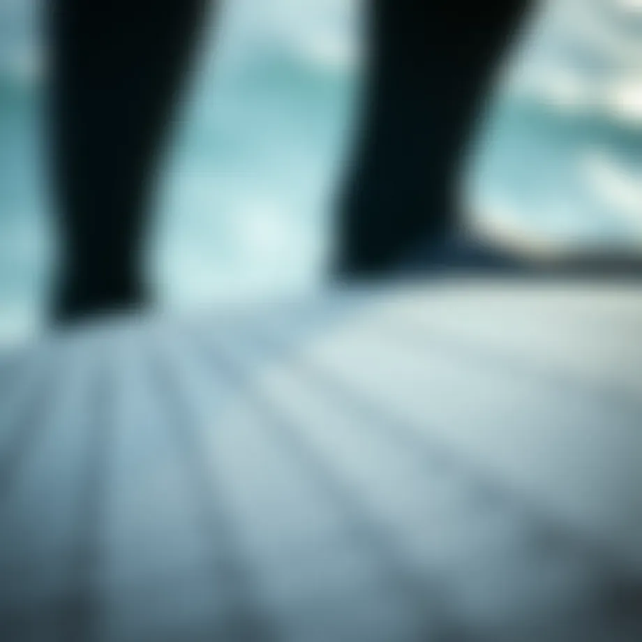 Detailed view of advanced neoprene material used in summer wetsuits