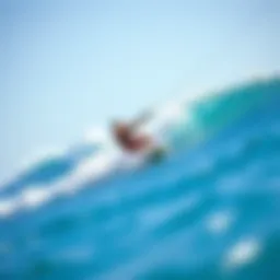 Dynamic kiteboarding action on vibrant waves