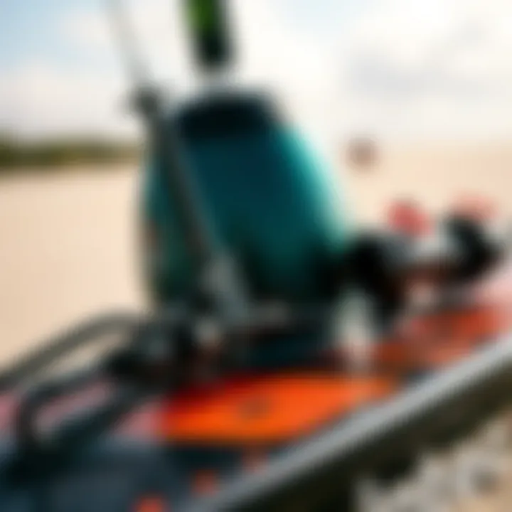 Essential Gear for Kiteboarding Close-up of high-performance kiteboard equipment