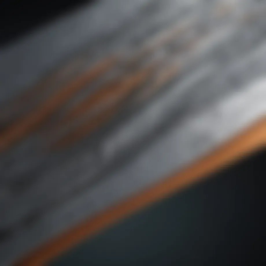 Close-up view of one wing foil design showing materials and construction details