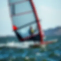 A dynamic wing foiling session on the water