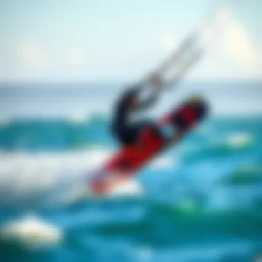 Performance Excellence: Kiteboarding with a Fanatic Board An action shot of a kiteboarder mastering tricks on a Fanatic Board