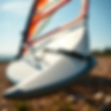 Durable Materials in Wind Surfing Wings Detailed close-up of materials used in wind surfing wings emphasizing durability