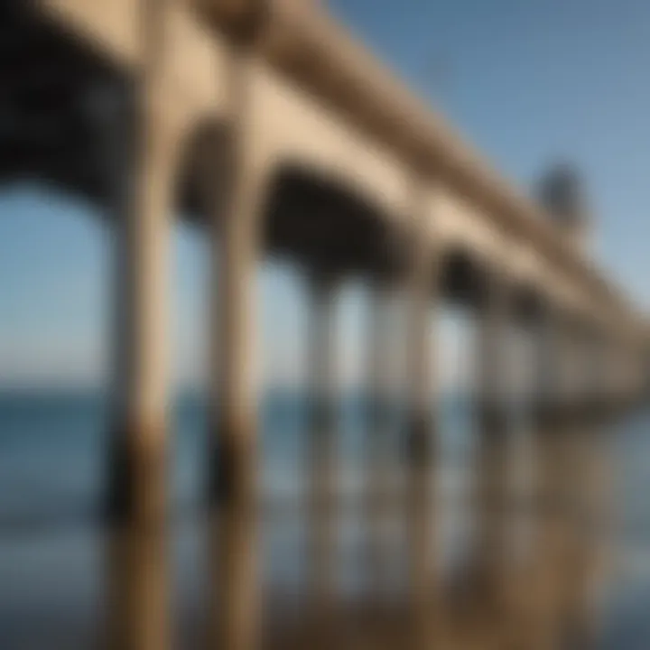 A close-up of the architectural details of Lake Worth Pier, highlighting its unique design elements.
