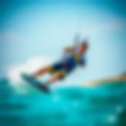 Dynamic kitesurfing scene showcasing vibrant second-hand gear