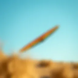 A vibrant kite wing in mid-flight against a clear blue sky