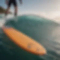 Close-up view of a surf foil board showcasing its unique design and features