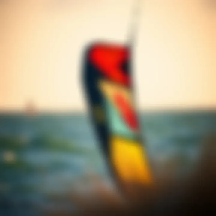 A well-maintained kitesurfing kite ready for use