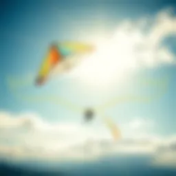 Sonic kite soaring through the sky with sound waves illustrated