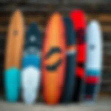 Comparative Analysis of Twin Tip Kiteboards Different twin tip kiteboards displayed for comparison