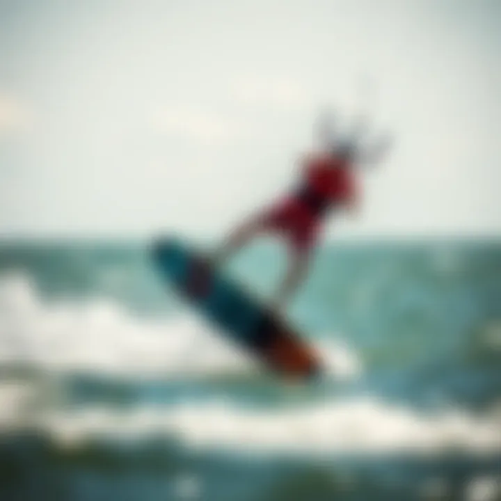 Twin Tip Kiteboard in Action Twin tip kiteboard on the water showcasing its agility