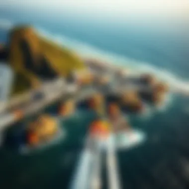 Popular Wing Surfing Destination An aerial view of a popular wing surfing destination