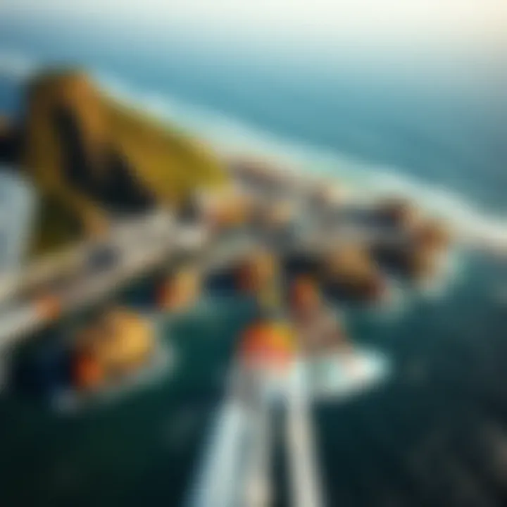 Popular Wing Surfing Destination An aerial view of a popular wing surfing destination