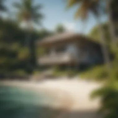 Serene beachfront cottage with tropical surroundings