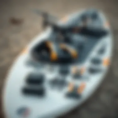 Essential Components of a Kiteboard Setup Kiteboard setup with accessories laid out, illustrating important components for potential buyers.