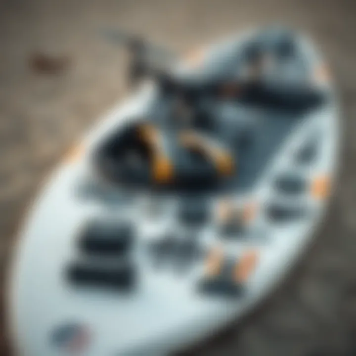 Essential Components of a Kiteboard Setup Kiteboard setup with accessories laid out, illustrating important components for potential buyers.