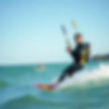 Kiteboarder confidently riding the waves wearing a well-fitted wetsuit