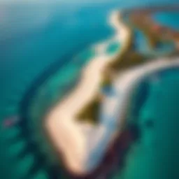 Aerial view of Cat Cay showcasing its pristine beaches and turquoise waters