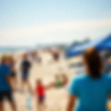 Energetic Beach Life in Grand Haven Vibrant beach scene full of activity