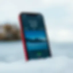 Wind meter application interface on iPhone showing real-time data