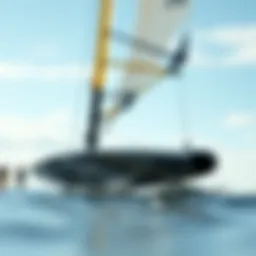 Detailed view of hydrofoil sail board design